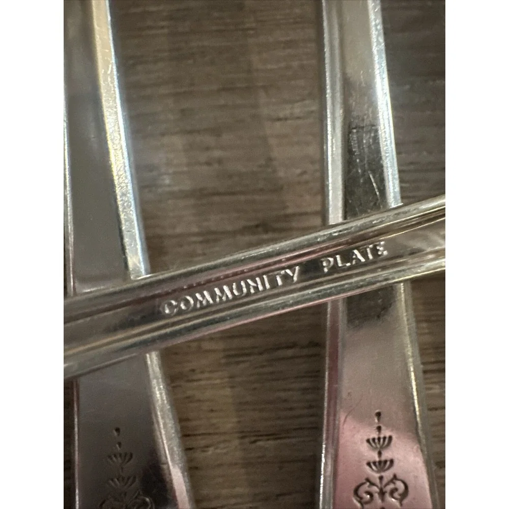 Oneida Community Silverplate 1917 Adam 6 Dinner Forks Flat Handle 7‎ 3/4
